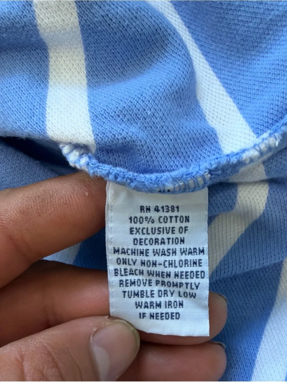 Polo Ralph Lauren Polo Shirt Mens XL Blue White Striped with Orange Logo